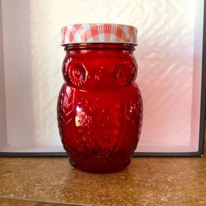 This is a Rare Red Canning jar with lid